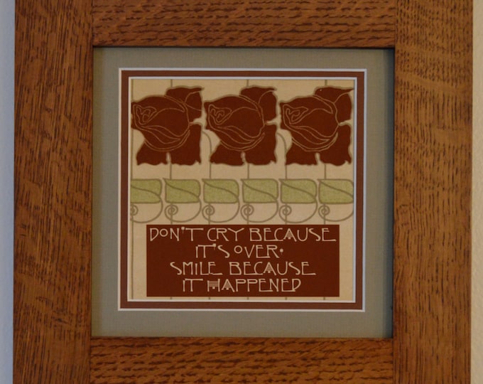 Smile - Mission Style Quartersawn Oak Framed Quotable Motif