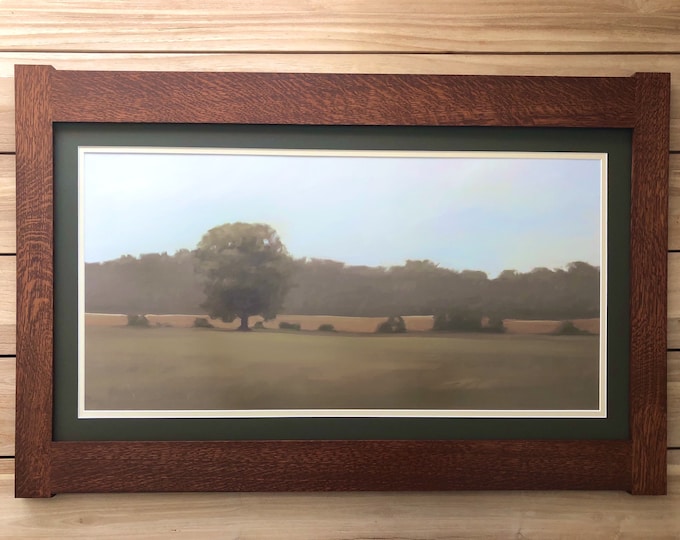 Resting Place Mission Style Framed Art in Quartersawn Oak