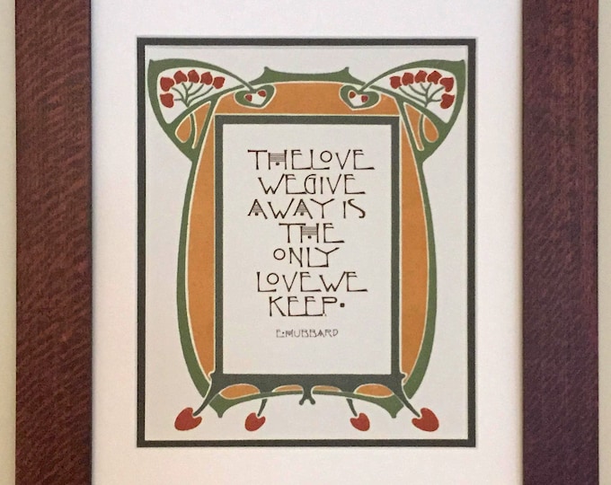 Love Mission Style Art in Quartersawn Oak Frame