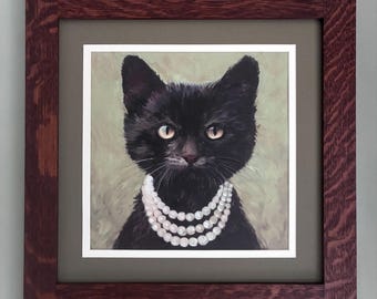 Pepper in Pearls Mission Style Art in Quartersawn Oak Frame