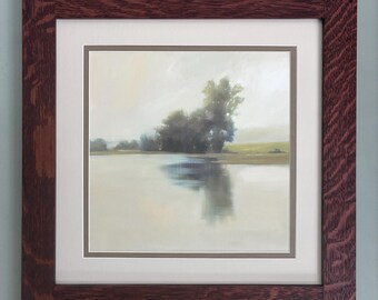Last Glimpse by Megan Lightell Mission Style Art in Quartersawn Oak Frame