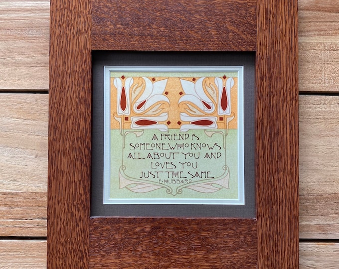 Friend - Mission Style Quartersawn Oak Framed Quotable Motif