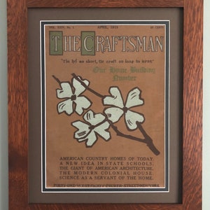 The Craftsman Dogwoods Mission Style Arts and Crafts Style Art in Quartersawn Oak Frame