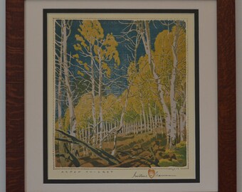 Aspen Thicket Mission Style Framed Art in Quartersawn Oak
