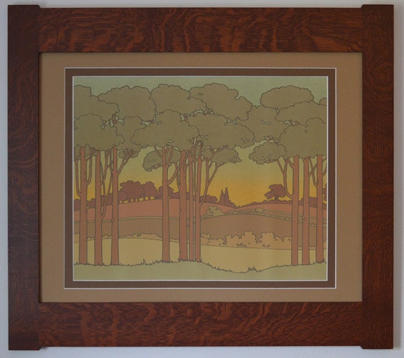 Idylwild Mission Style Art in Quartersawn Oak Frame Etsy