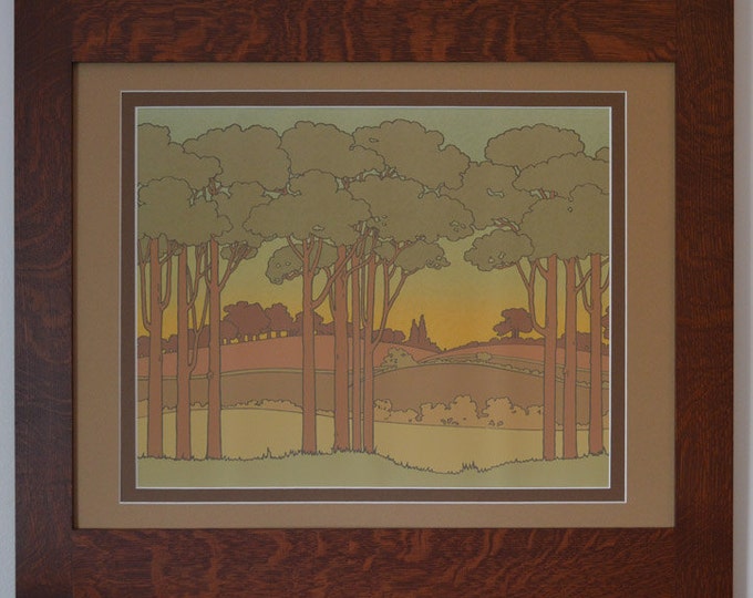 Idylwild Mission Style Art in Quartersawn Oak Frame