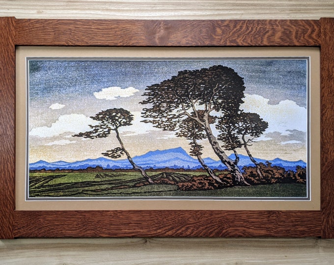 Before The Storm Mission Style Framed Art in Quartersawn Oak