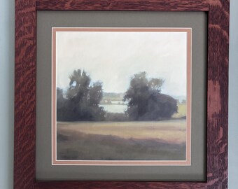 Hidden Landing by Megan Lightell Mission Style Art in Quartersawn Oak Frame
