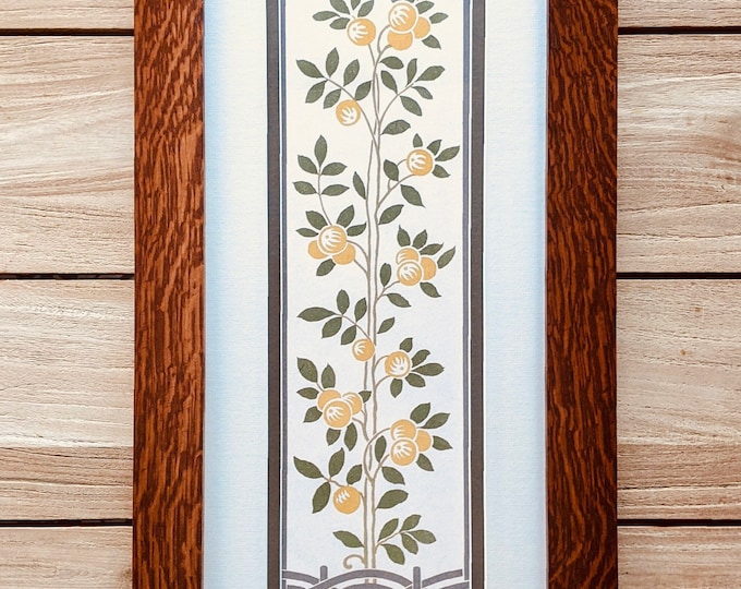 Arts & Crafts English Vines II Mission Style Art in Quartersawn Oak Frame