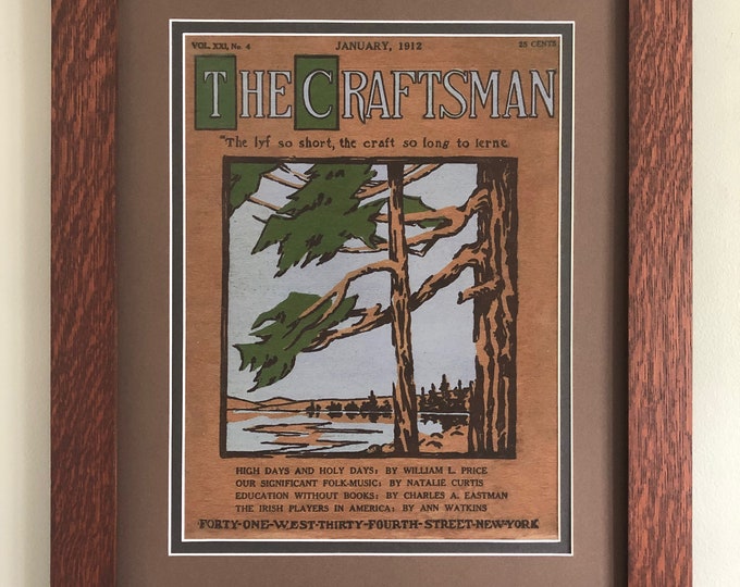 The Craftsman Shoreline Mission Style Art in Quartersawn Oak Frame