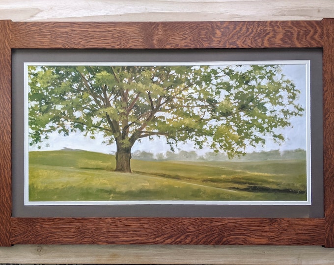 Wisdom Grows Mission Style Framed Art in Quartersawn Oak