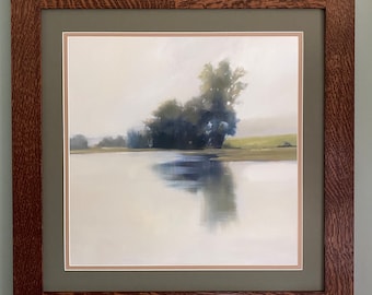 Last Glimpse by Megan Lightell Mission Style Art in Quartersawn Oak Frame