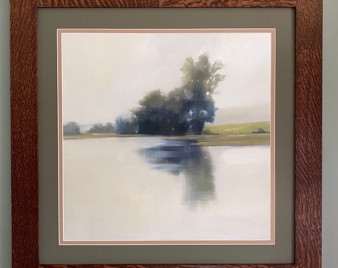 Last Glimpse by Megan Lightell Mission Style Art in Quartersawn Oak Frame