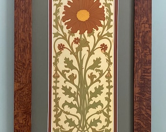 Belle Epoque Bouquet II Mission Style Art in Quartersawn Oak Frame