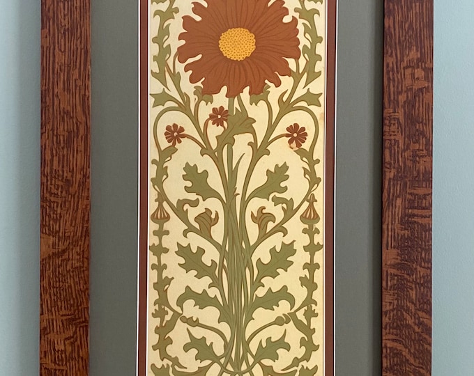 Belle Epoque Bouquet II Mission Style Art in Quartersawn Oak Frame