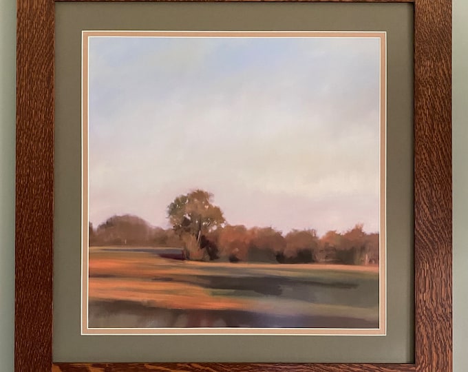 Harvest Fields by Megan Lightell Mission Style Art in Quartersawn Oak Frame