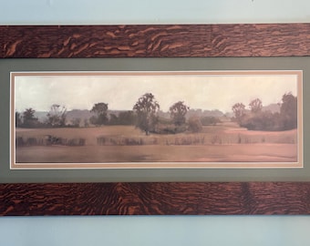 Warm Evening Mission Style Art in Quartersawn Oak Frame