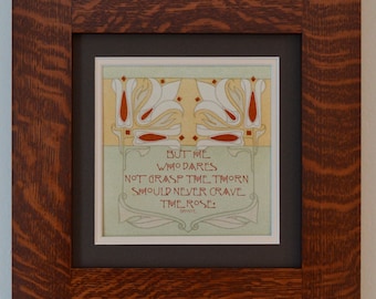 Rose - Mission Style Quartersawn Oak Framed Quotable Motif