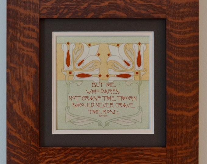 Rose - Mission Style Quartersawn Oak Framed Quotable Motif