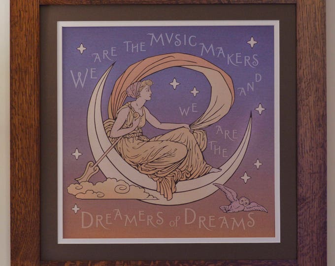 Dreamers Mission Style Art in Quartersawn Oak Frame