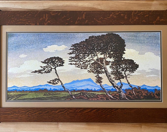 Before The Storm Mission Style Framed Art in Quartersawn Oak