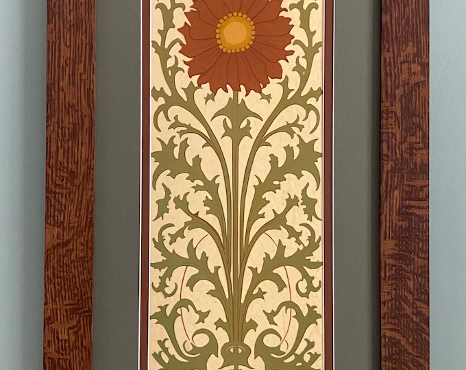 Belle Epoque Bouquet III Mission Style Art in Quartersawn Oak Frame