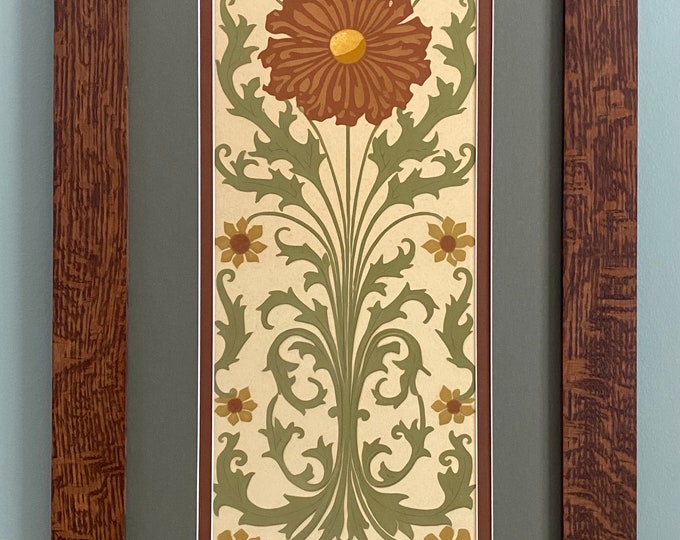 Belle Epoque Bouquet I Mission Style Art in Quartersawn Oak Frame