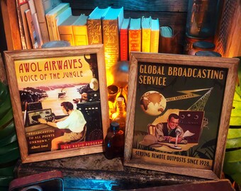 Jungle Cruise Awol Airwaves and Global Broadcasting Service 8x10 Textured Cardstock Prints