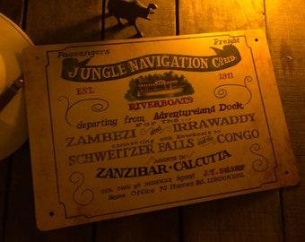 Metal Jungle Cruise Congo Queen Entrance Sign Replica UV Outdoor Use