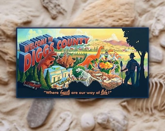 Welcome to Digg County Travel Poster Canvas | Animal Kingdom Matte Stretched 1.25"