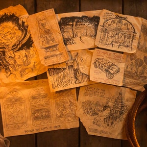 Indiana Jones Temple of the Forbidden Eye Office Bulletin Board EXTRA Drawings and Diagrams