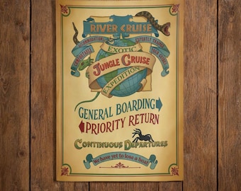 Jungle Cruise Expedition Indoor Wall Tapestry 26x36 | River Cruise Adventure Decor