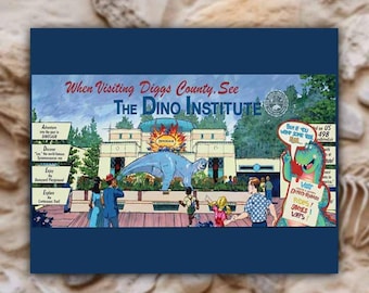 Dino Institute Travel Poster Matte Horizontal Poster | Dinoland Animal Kingdom
