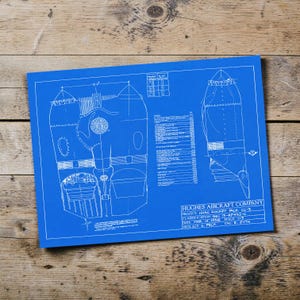 Rocketeer Blueprint Matte Horizontal Poster | Aircraft Engineering Wall Art
