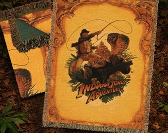 Indiana Jones Adventure Woven Throw Blanket