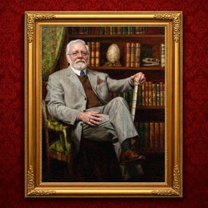 John Hammond Founder of Jurassic Park Portrait Canvas | Matte Stretched Wall Art