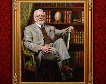John Hammond Founder of Jurassic Park Portrait Canvas | Matte Stretched Wall Art