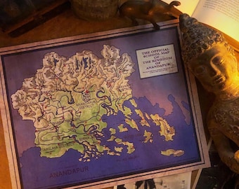 Kingdom of Anandapur Official Map - Rolled Canvas