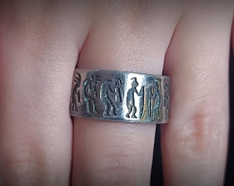 Kokopelli Ring, Turquoise Ring, 925 Sterling Silver Ring, Navajo