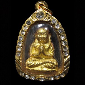 Rare LP Ngern Phanom Mue, Pim Piak Thong, Wat Khao Phra Tai 1919 Thai Vintage Buddha Amulet Buddhist Pendant