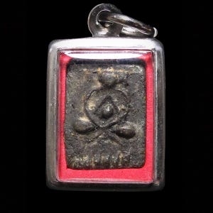 Phra Pidta LP Thong, Wat Ratyotha Year 1916, Thai Antique Buddha Amulet, Buddhist Pendant