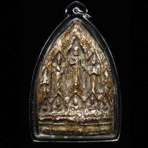10 Thas Buddha (Phra Sib Thas), LP Ngern Wat Donyaihom, Phra Somdej Backstamp, Thai Antique Sacred Amulet, Buddhist Pendant