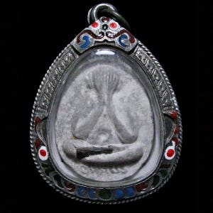 Phra Pidta Jumbo B.E.2522, Blessed by LP Toh & LP Uttama, Rare Thai Vintage Buddha Amulet Pendant