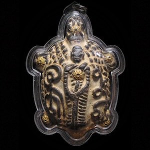 Solid Bronze LP Liew Turtle, Thai Amulet Powerful for Wealth & Protection, Rare Vintage Buddha, Big Pendant