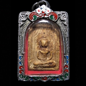 Antiguo Phra Somdej Kru Wat Klang Khlong Khoi, Pim Phae Man, colgante de amuleto de Buda antiguo tailandés