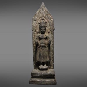 Ancient Khmer Bronze Apsara Goddess Statue – Bayon Style Angkor Wat Pre-1800 Rare Art Antique Sculpture