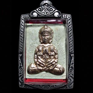 Khun Paen LP Choi Wat Weluwan Thai Amulet Pendant | Powerful Na Aok Taek Yantra, Embedded Takrud