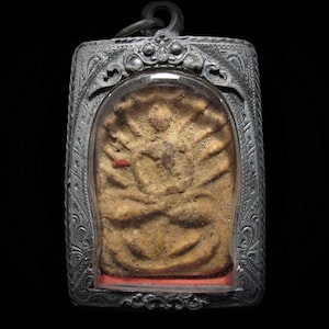 Phra LP Phuek Pim Kutsa Wat King Kaew B.E.2502 Thai Vintage Buddha Amulet Talisman Buddhist Pendant