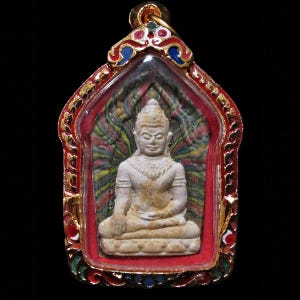 Khun Pan Maha Saneh Wat Sap Somros Nikorn Kasem, Thai Buddha Amulet Pendant Charms Love Attractive