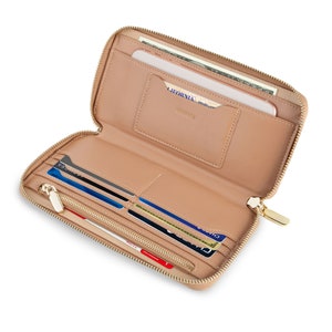 SERMAN BRANDS Carteras de mano clásicas para mujer con bloqueo RFID. Monedero Cartera para tarjetas w. Soporte para teléfono - Chic